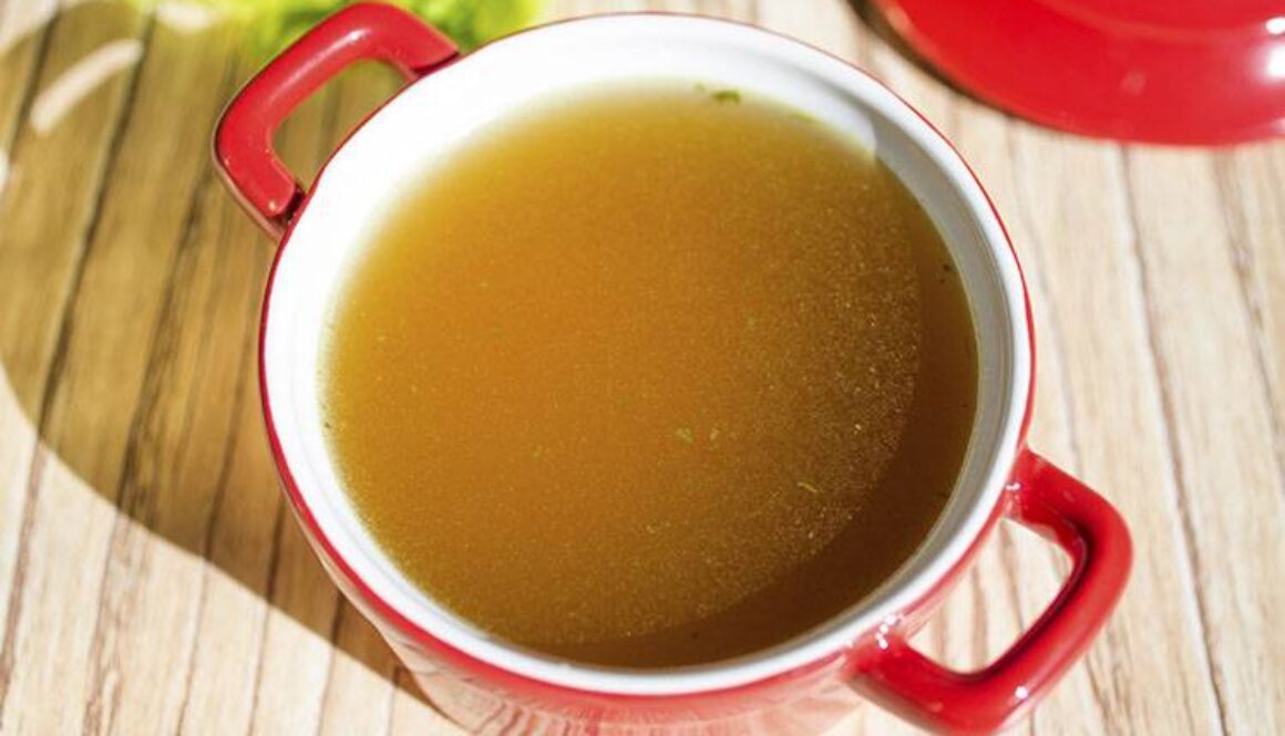 Chicken broth, bouillon, clear soup.